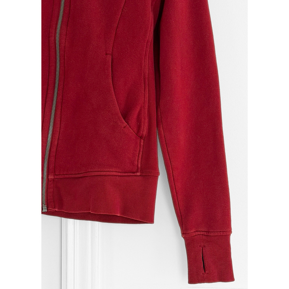 Lululemon Scuba Full Zip Hoodie Jacket in Dark Sport Red Cotton Fleece Athletic - Picture 5 of 11